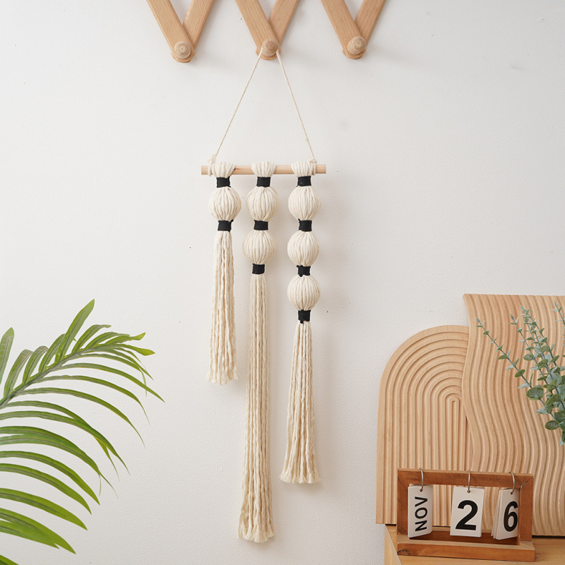 Σκανδιναβικό χειροποίητο ταπισερί από βαμβακερό σκοινί, μορφή κολοκύθας με φούντες, γεωμετρικό μοτίβο, κατάλληλο για σαλόνι, υπνοδωμάτιο και εμπορικούς χώρους