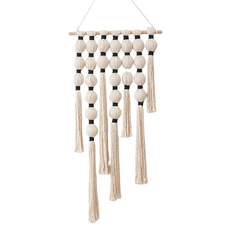 Σκανδιναβικό χειροποίητο ταπισερί από βαμβακερό σκοινί, μορφή κολοκύθας με φούντες, γεωμετρικό μοτίβο, κατάλληλο για σαλόνι, υπνοδωμάτιο και εμπορικούς χώρους