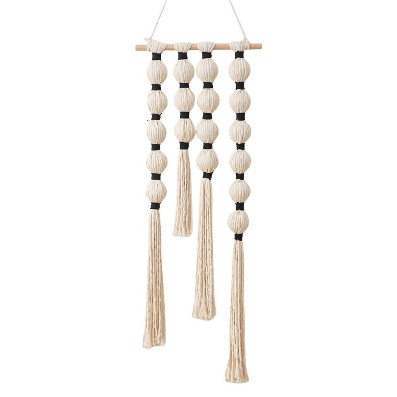 Σκανδιναβικό χειροποίητο ταπισερί από βαμβακερό σκοινί, μορφή κολοκύθας με φούντες, γεωμετρικό μοτίβο, κατάλληλο για σαλόνι, υπνοδωμάτιο και εμπορικούς χώρους