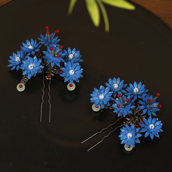 Agrafă de păr metalică cu flori, lucrată manual, accesoriu de păr vintage