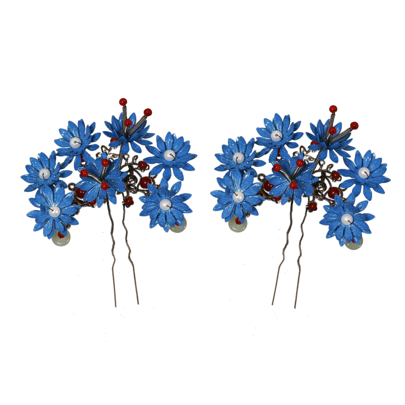 Agrafă de păr metalică cu flori, lucrată manual, accesoriu de păr vintage