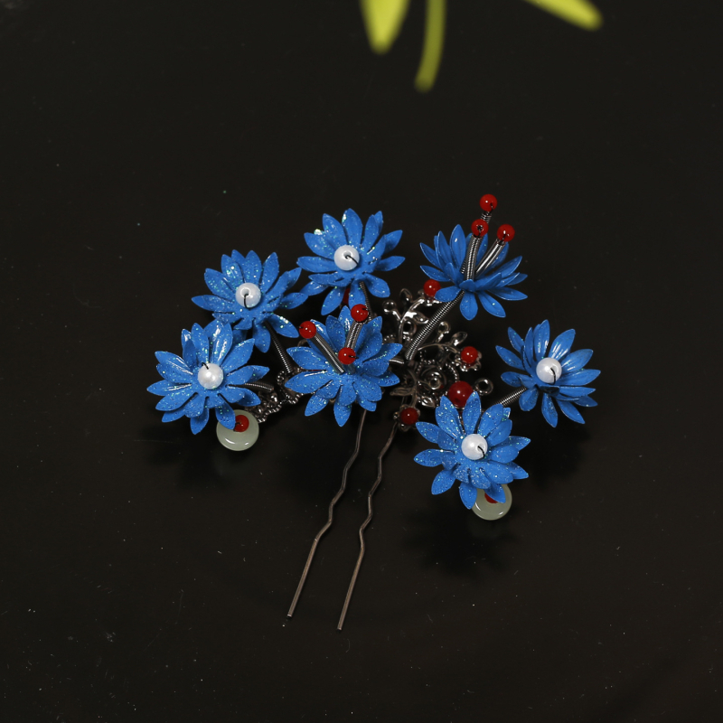 Agrafă de păr metalică cu flori, lucrată manual, accesoriu de păr vintage