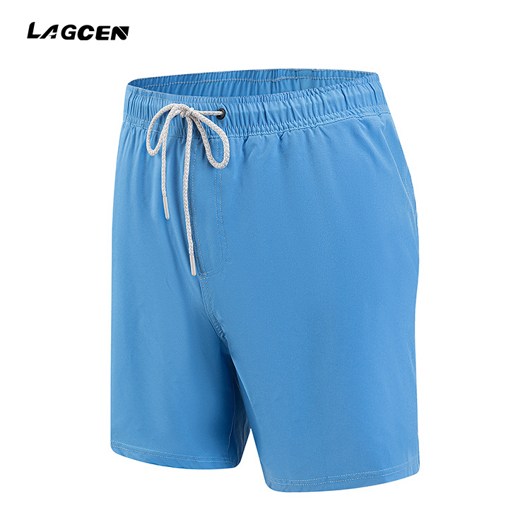 LAGCEN Мъжки еднотонни плувни шорти за крайбрежие, бързосъхнеща подплата, полиестер 92%/еластан 8%, подплата 100% полиестер, 160 g, стил briefs
