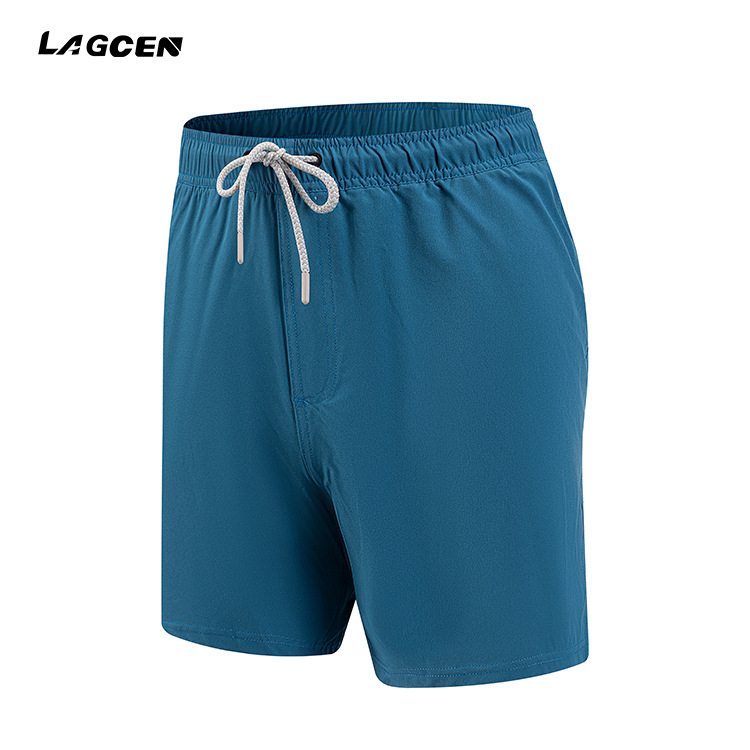LAGCEN Мъжки еднотонни плувни шорти за крайбрежие, бързосъхнеща подплата, полиестер 92%/еластан 8%, подплата 100% полиестер, 160 g, стил briefs
