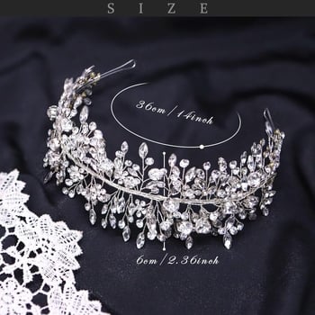 Metallna svadbena traka za kosu s kristalima — bridal headpiece, dodatak za glavu, ljeto 2021