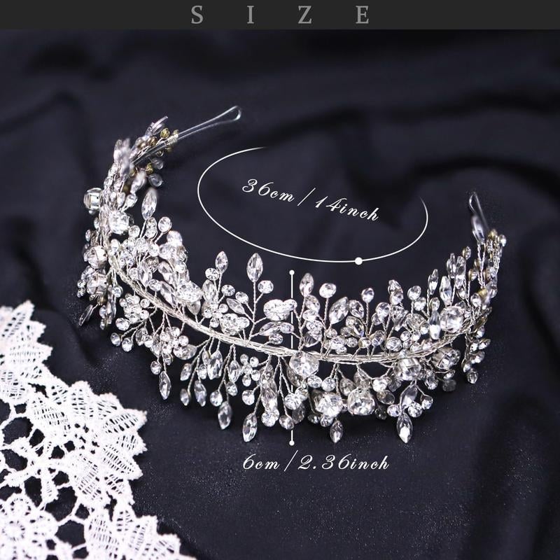 Metallna svadbena traka za kosu s kristalima — bridal headpiece, dodatak za glavu, ljeto 2021
