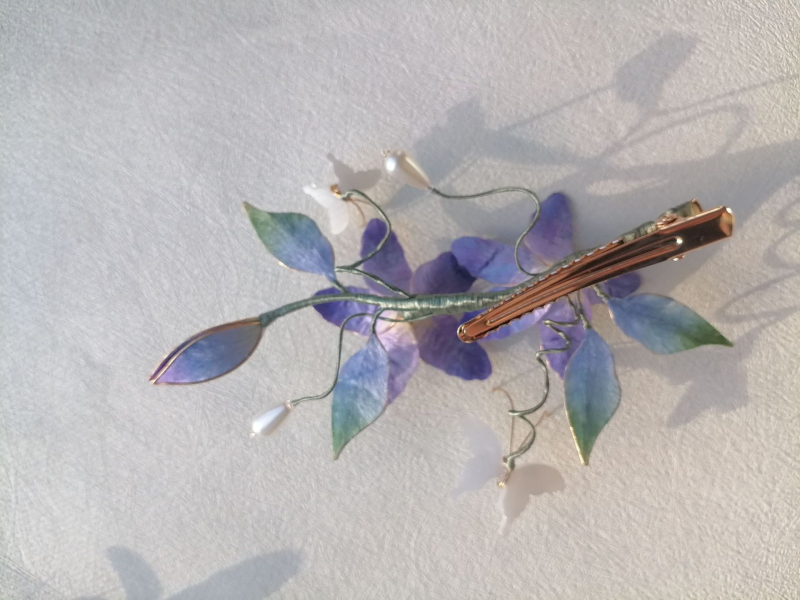 Selyemszálas gradient hajtű, kézzel készített bársonyos liliom virág, női fejfedő, nyári 2025 megjelenés