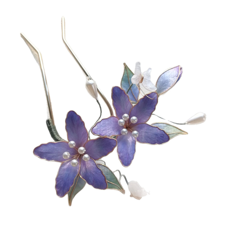 Selyemszálas gradient hajtű, kézzel készített bársonyos liliom virág, női fejfedő, nyári 2025 megjelenés