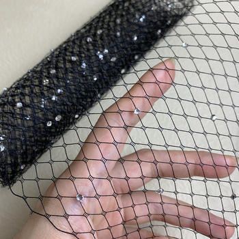 Vjenčani dodatak za kosu od mreže s romboidnim uzorkom i kristalima