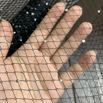 Vjenčani dodatak za kosu od mreže s romboidnim uzorkom i kristalima