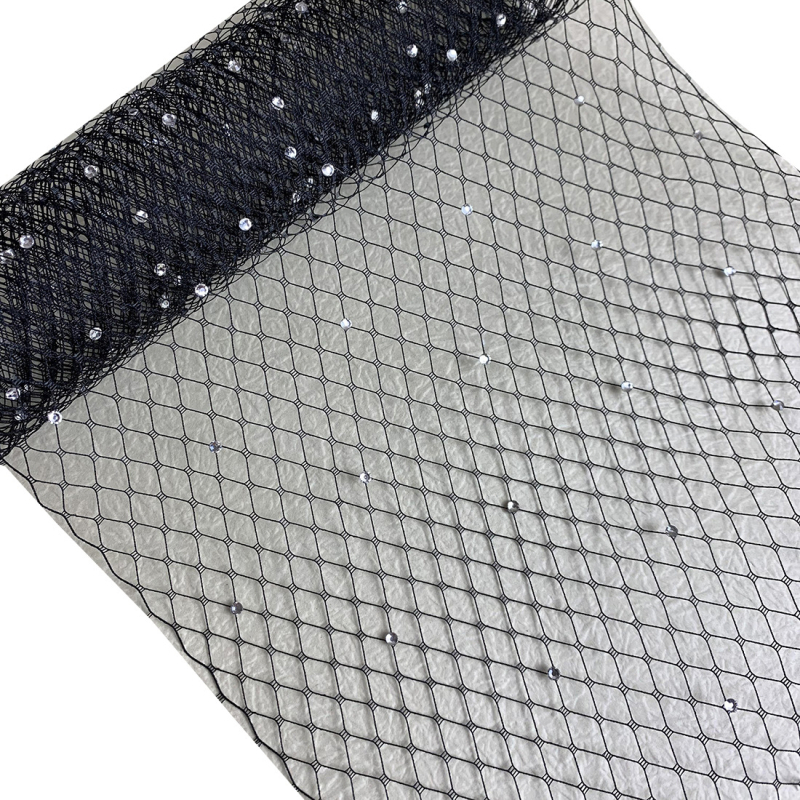 Vjenčani dodatak za kosu od mreže s romboidnim uzorkom i kristalima