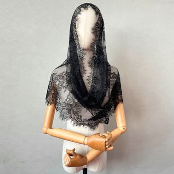 Ženski čipkasti mantila šal, cvjetni ukras, Materijal: Drugo, Prilagodljivo obrađivanje