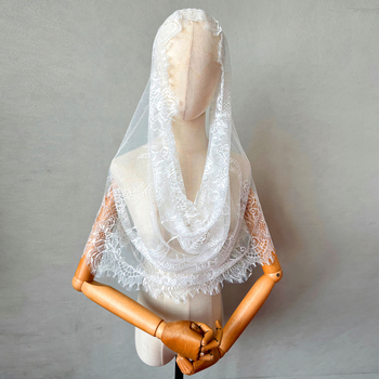 Ženski čipkasti mantila šal, cvjetni ukras, Materijal: Drugo, Prilagodljivo obrađivanje