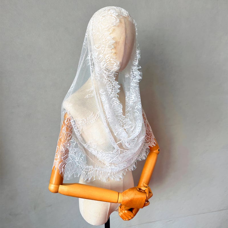 Ženski čipkasti mantila šal, cvjetni ukras, Materijal: Drugo, Prilagodljivo obrađivanje