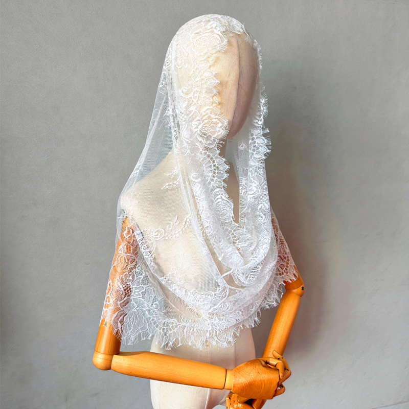 Ženski čipkasti mantila šal, cvjetni ukras, Materijal: Drugo, Prilagodljivo obrađivanje