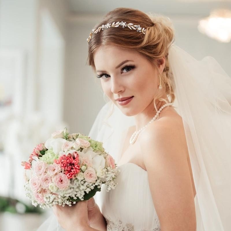 Metalni svadbeni dodatak za kosu s listovim hair vine, prilagodljiv za vjenčanje