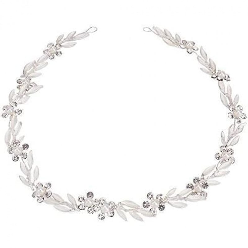 Metalni svadbeni dodatak za kosu s listovim hair vine, prilagodljiv za vjenčanje