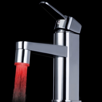 LED slavina s aeratorom — ABS, navoj, jednostruko upravljanje, 0–80°C, 0,3 MPa, elektroplatiranje, CE certifikat
