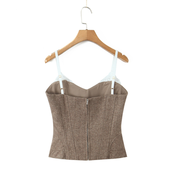 Bustier top uskog kroja bez rukava, podržan struk, akrilni materijal