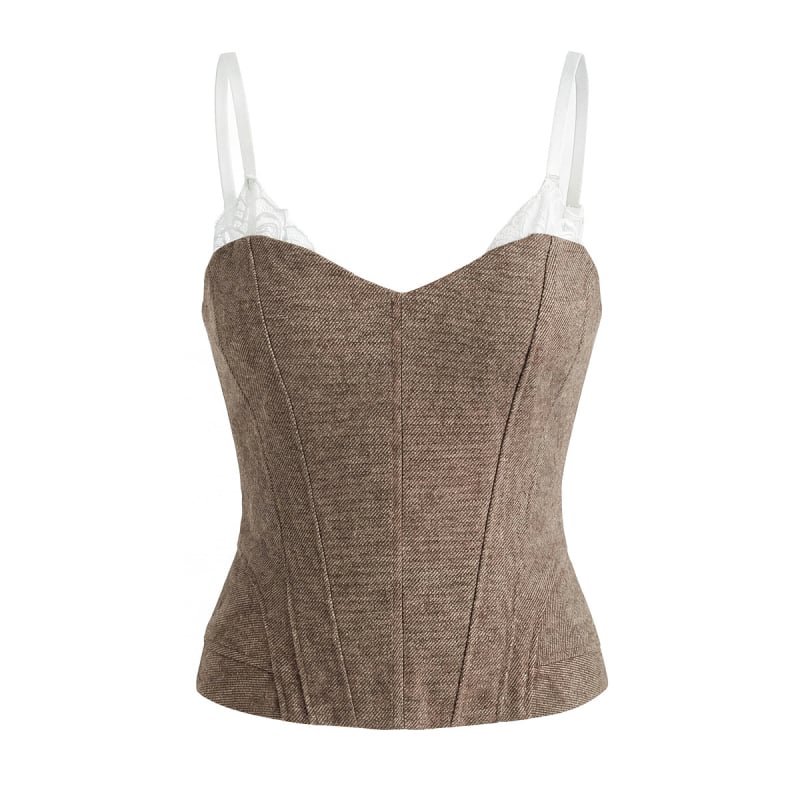 Bustier top uskog kroja bez rukava, podržan struk, akrilni materijal