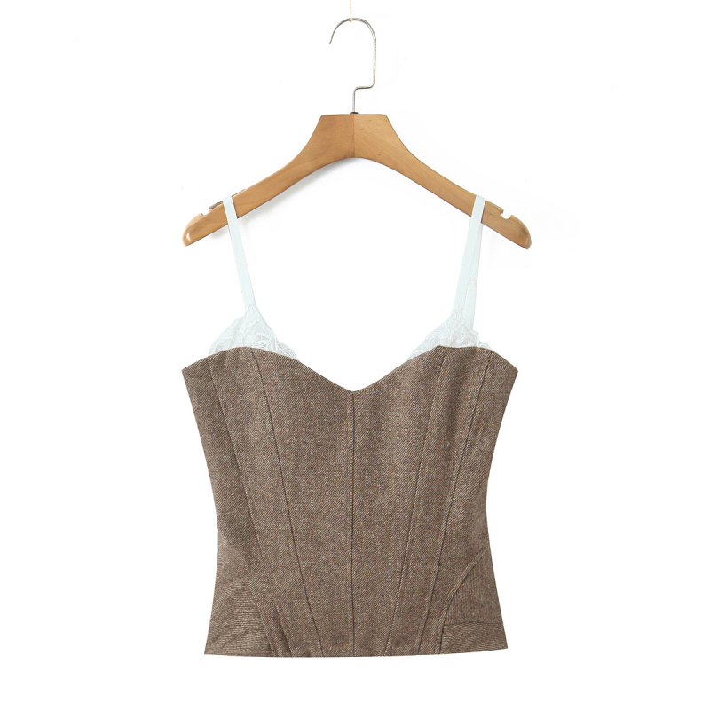 Bustier top uskog kroja bez rukava, podržan struk, akrilni materijal