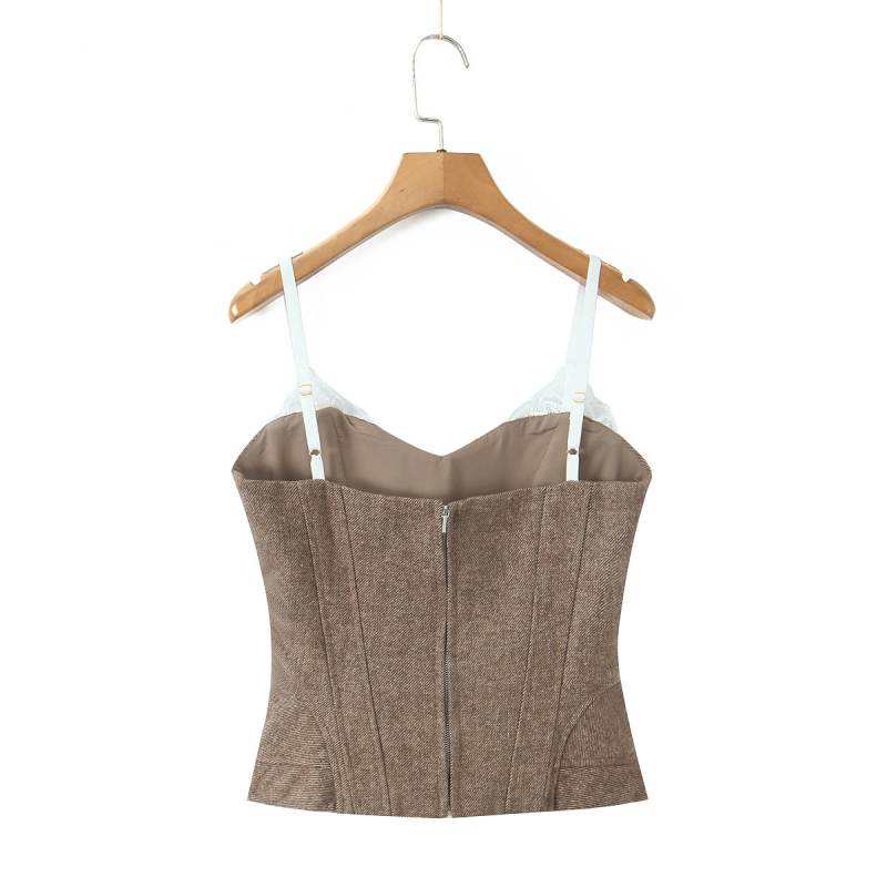 Bustier top uskog kroja bez rukava, podržan struk, akrilni materijal