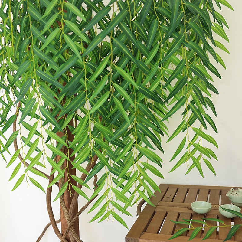 Mesterséges fűzfa levelek és ágak, műanyagból, injekciós öntés, Márka Flowers qianyun, Csomagolás karton vagy szőtt zacskó