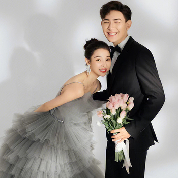 Váll nélküli esküvői ruha, tütüs szoknya, magas derék, poliészter anyag