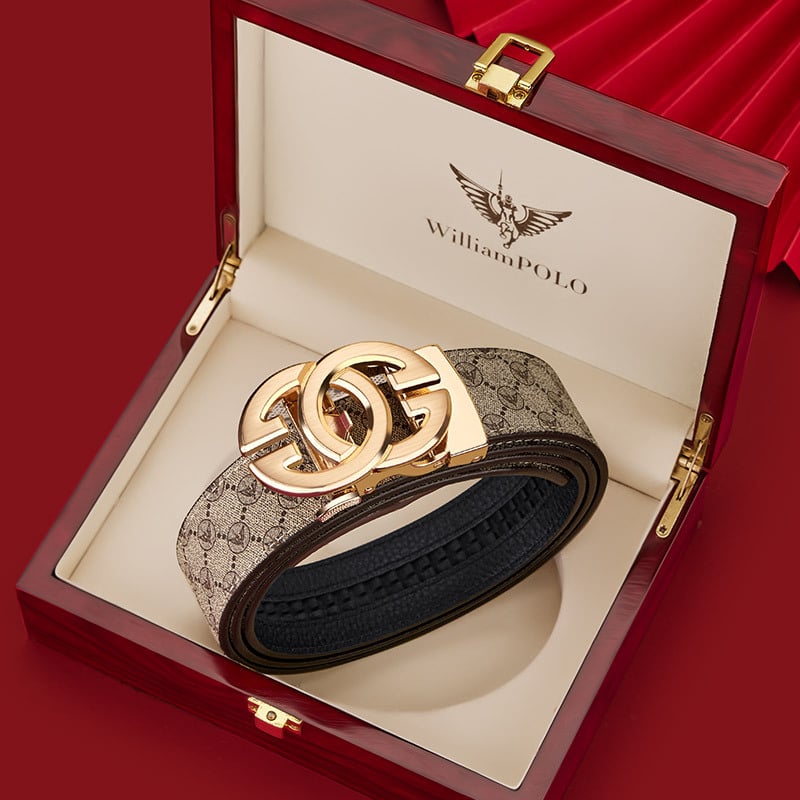 Curea Emperor Paul – curea pentru bărbați din piele naturală de vițel, cataramă automată din aliaj, lățime 2–4 cm, lungime 105–130 cm, stil business minimalist elegant