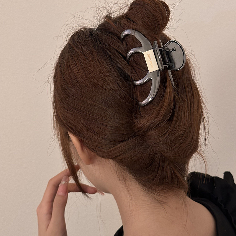 Clip de păr metalic, lucrat manual, prindere tip gripper, stil feminin coreean, brand Su Chun.