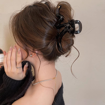 Clips de păr în formă de rechin – clemă de prindere, design în valuri, stil coreean dulce, finisaj vopsire prin coacere, accesorii pentru cap pentru femei