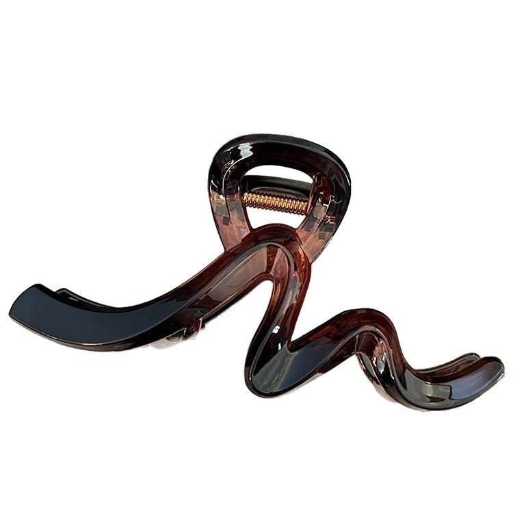 Clips de păr în formă de rechin – clemă de prindere, design în valuri, stil coreean dulce, finisaj vopsire prin coacere, accesorii pentru cap pentru femei