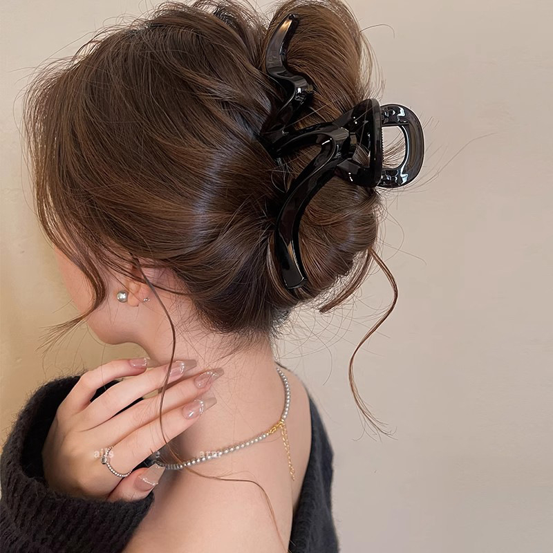 Clips de păr în formă de rechin – clemă de prindere, design în valuri, stil coreean dulce, finisaj vopsire prin coacere, accesorii pentru cap pentru femei