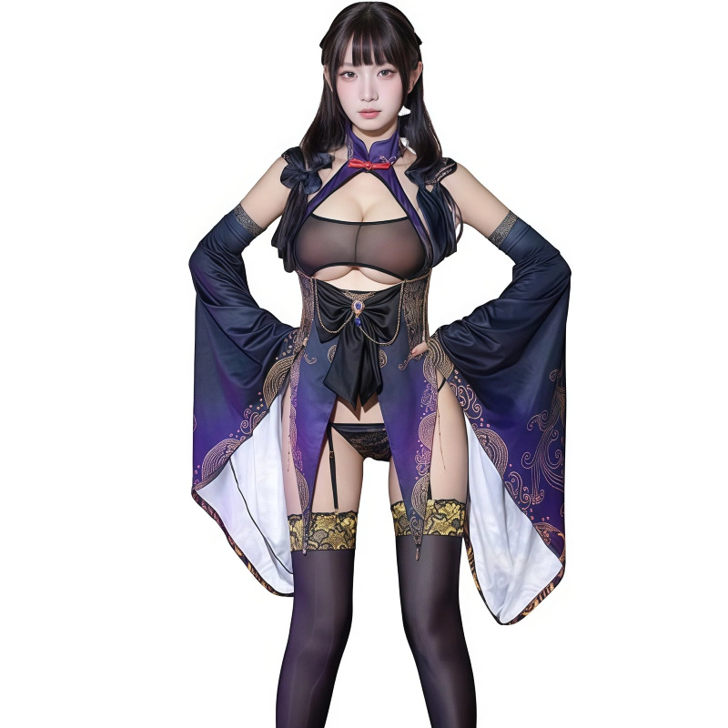 Κοστούμι cosplay από σατέν - zombie στυλ, μινιμαλιστικό, ιαπωνο-κορεατικό καθημερινό στιλ, για cosplay σε παιχνίδια/anime, άνοιξη 2026, SENMHS q03