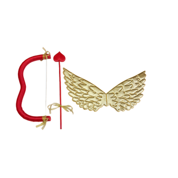 Σετ κοστουμιού Αφροδίτης με φτερά, τόξο και βέλη – αξεσουάρ κοστουμιού; Υλικό: σφυρηλατημένος ζωνίς; Κατασκευή: ημιχειροποίητη και ημι-μηχανοποιημένη; Διαθεσιμότητα προσαρμογής