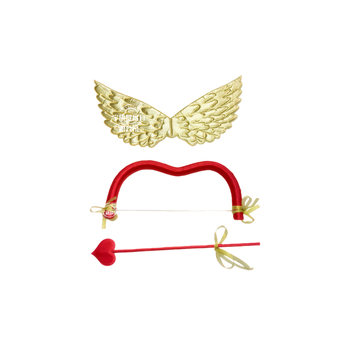 Σετ κοστουμιού Αφροδίτης με φτερά, τόξο και βέλη – αξεσουάρ κοστουμιού; Υλικό: σφυρηλατημένος ζωνίς; Κατασκευή: ημιχειροποίητη και ημι-μηχανοποιημένη; Διαθεσιμότητα προσαρμογής