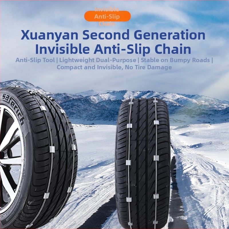 Nevidljiva anti-skid lanac za automobile i SUV, čelična konstrukcija, 2,5 kg, druga generacija