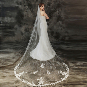 Csipkés menyasszonyi fátyol vonattal, egyrétegű, retro stílus, kis templomi stílusú fejfedő fotózásra, eredet Anhui