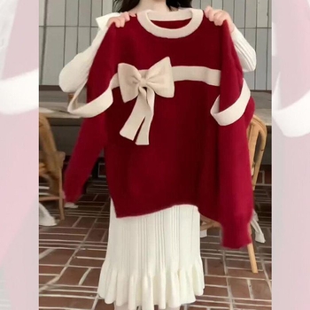 Kötött pulóver viszkózból, kerek nyak, hosszú ujjú, laza szabás, pulóver stílus