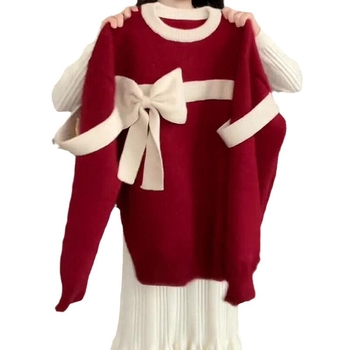 Kötött pulóver viszkózból, kerek nyak, hosszú ujjú, laza szabás, pulóver stílus