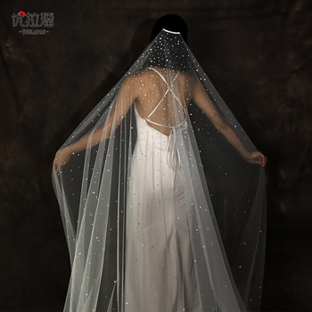 Menyasszonyi fátyol, katolikus stílus, U-alakú, nylonból, hosszú farkával, testreszabás elérhető