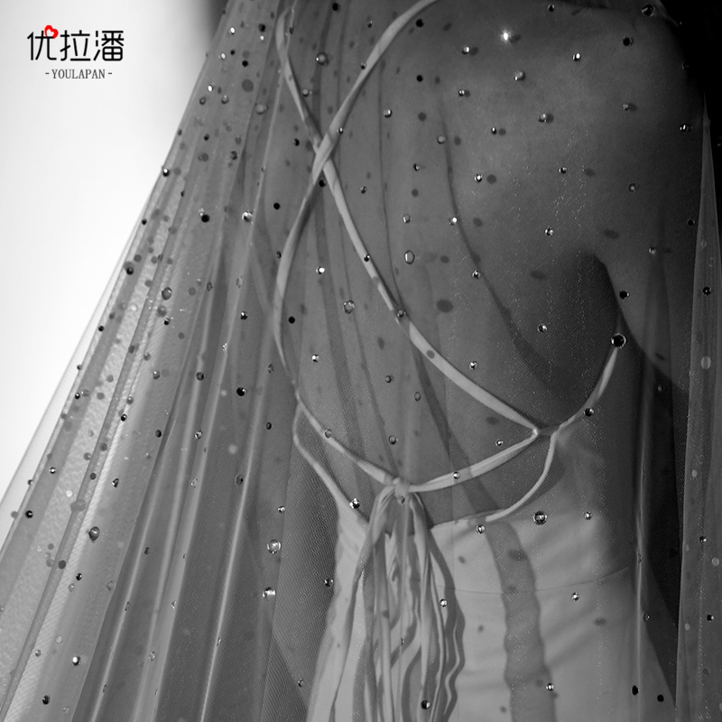 Menyasszonyi fátyol, katolikus stílus, U-alakú, nylonból, hosszú farkával, testreszabás elérhető