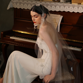 Menyasszonyi fátyol – kagyló alapanyag, francia stílus, Xinmeiji márka, fejfedő kiegészítő, testreszabás elérhető