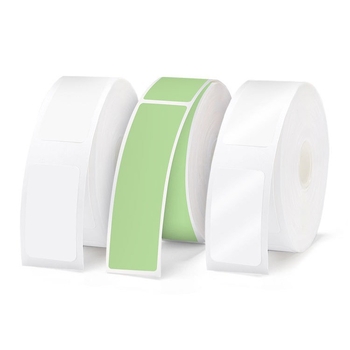 Phomemo D30 принтер за етикети - прозрачен термален стикер хартия, самозалепващи етикети за имена, 3 ролки