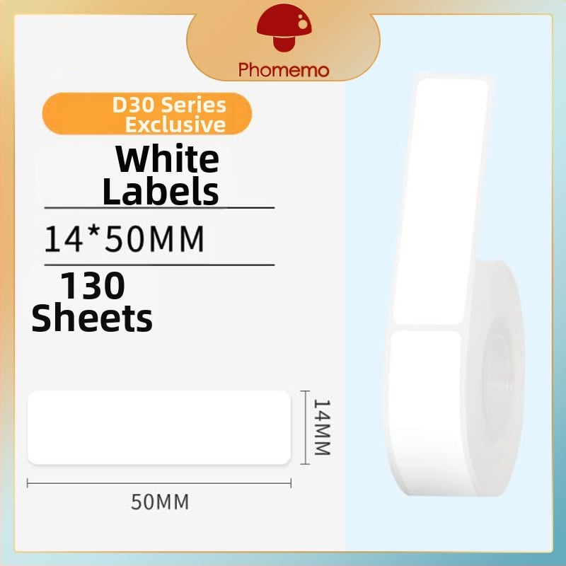 Phomemo D30 принтер за етикети - прозрачен термален стикер хартия, самозалепващи етикети за имена, 3 ролки