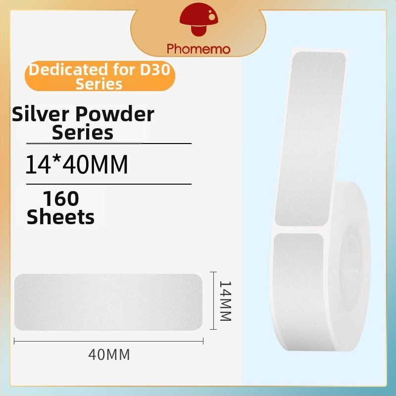 Phomemo D30 принтер за етикети - прозрачен термален стикер хартия, самозалепващи етикети за имена, 3 ролки