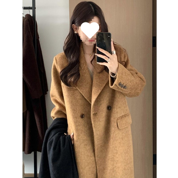 H-alakú rövid Chenille kabát prémes gallérral, 3/4-ujjú, kétoldalas, 2025 tavasza