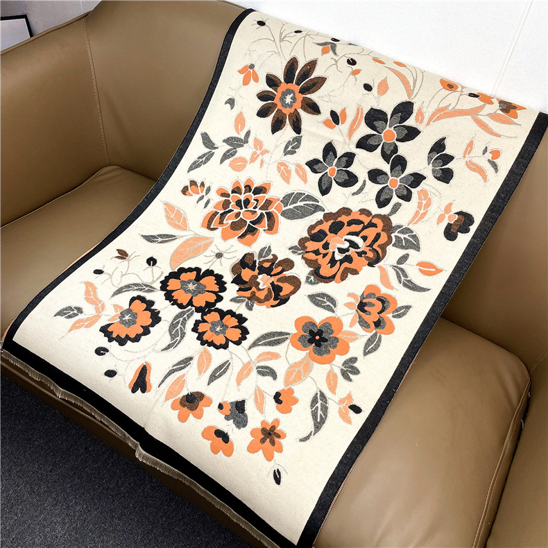 Женски бохемски зимен шал – смесен материал, жакардово тъкане, топъл, с персонализация