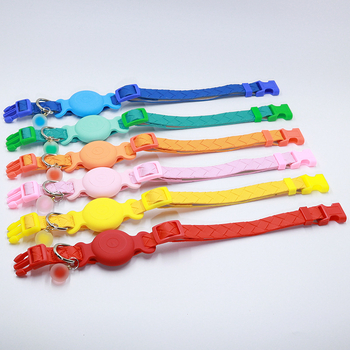 Carcasă localizator AirTag pentru zgarda animalelor de companie - husă din silicon impermeabil, țesătură PU piele, urmărire zgardă pisică, anti-pierdere