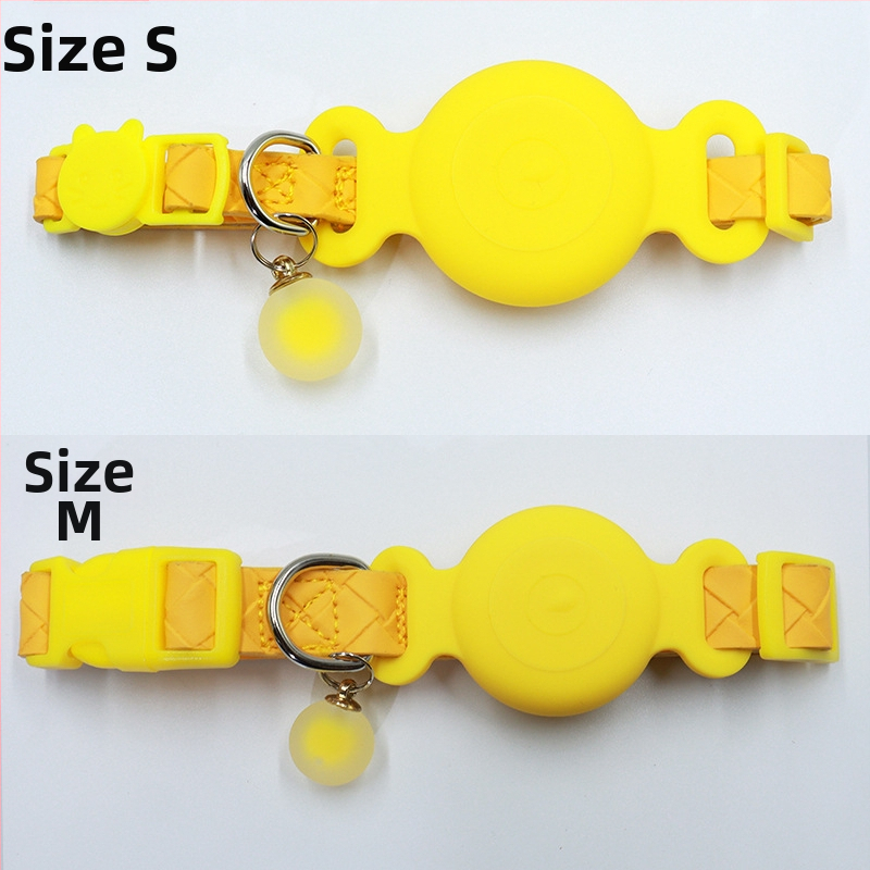 Carcasă localizator AirTag pentru zgarda animalelor de companie - husă din silicon impermeabil, țesătură PU piele, urmărire zgardă pisică, anti-pierdere